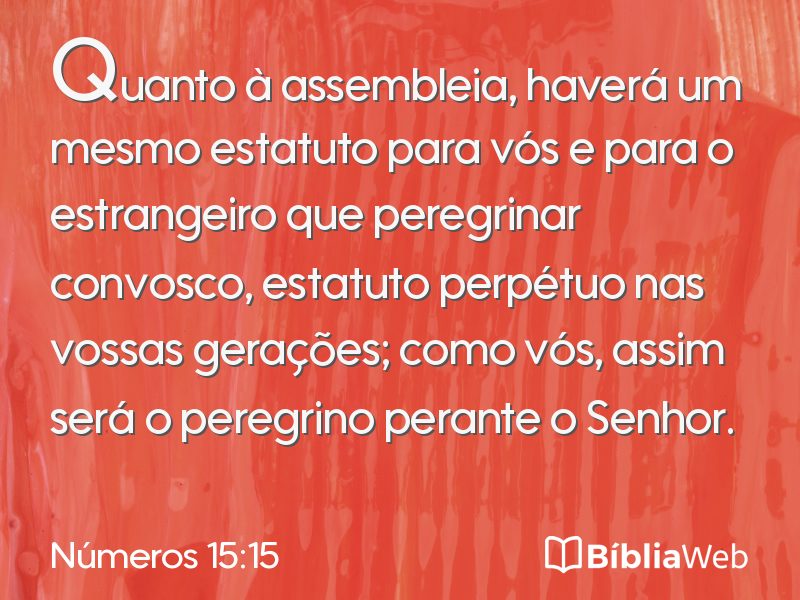 Números 15:15 em imagem para compartilhar