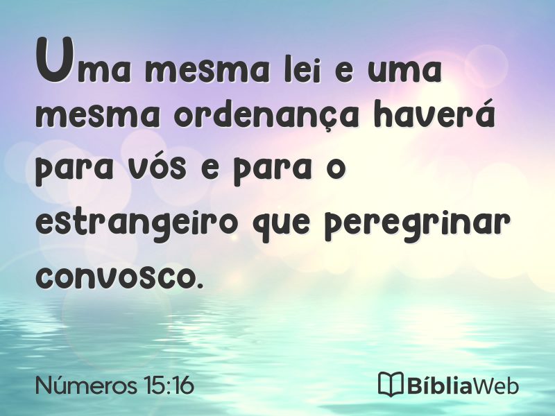 Números 15:16 em imagem para compartilhar