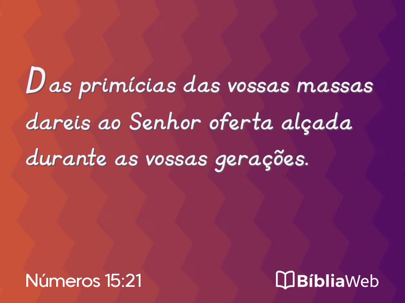 Números 15:21 em imagem para compartilhar