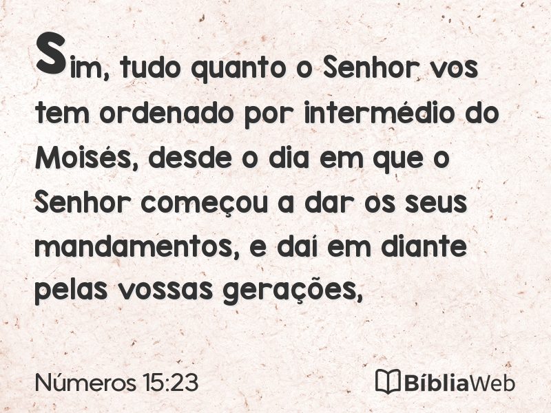 Números 15:23 em imagem para compartilhar