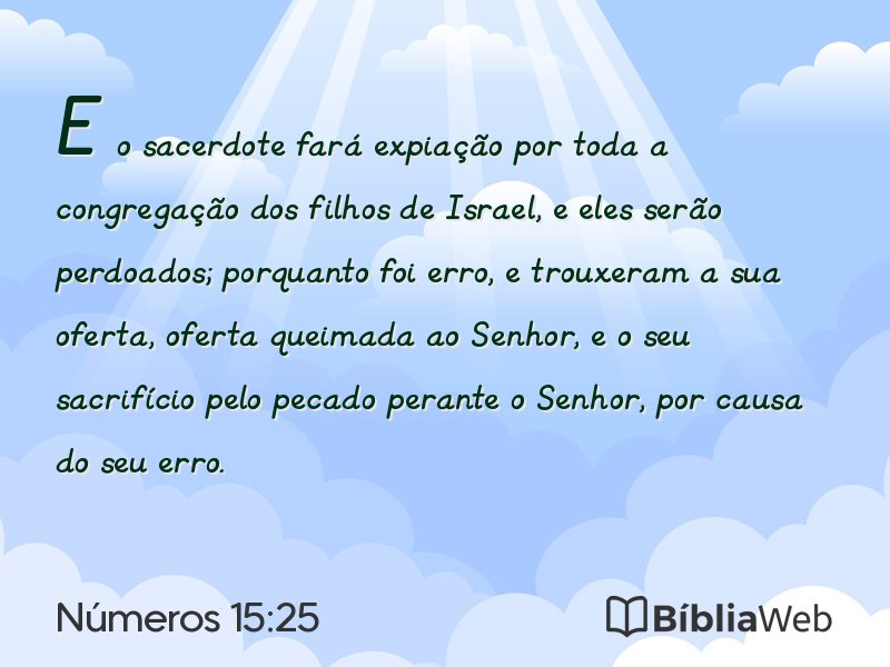 Números 15:25 em imagem para compartilhar