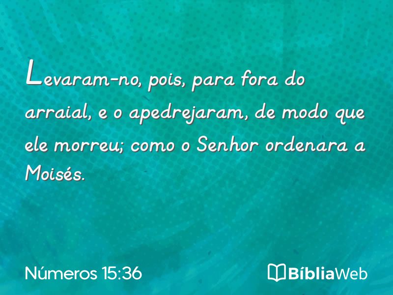 Números 15:36 em imagem para compartilhar