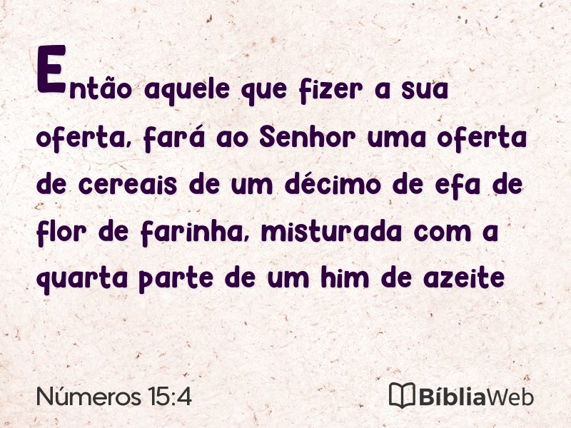 Números 15:4 em imagem para compartilhar