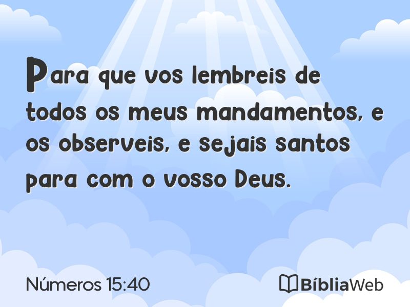 Números 15:40 em imagem para compartilhar