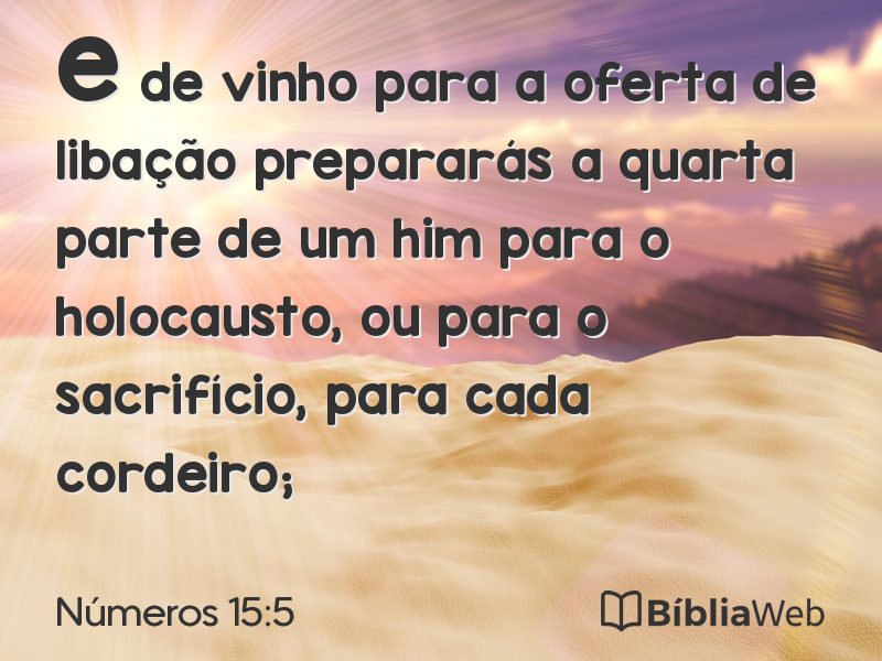 Números 15:5 em imagem para compartilhar