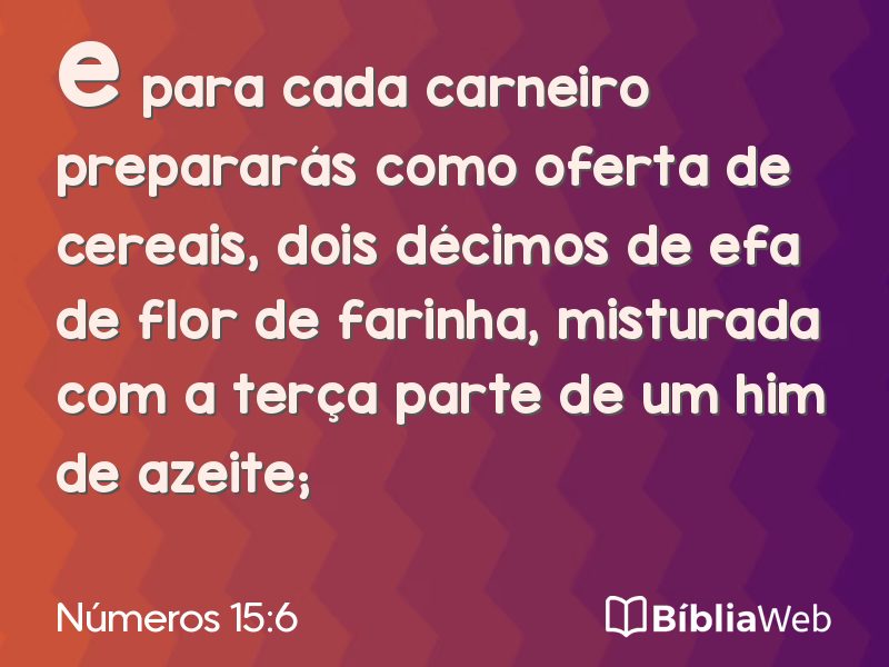 Números 15:6 em imagem para compartilhar