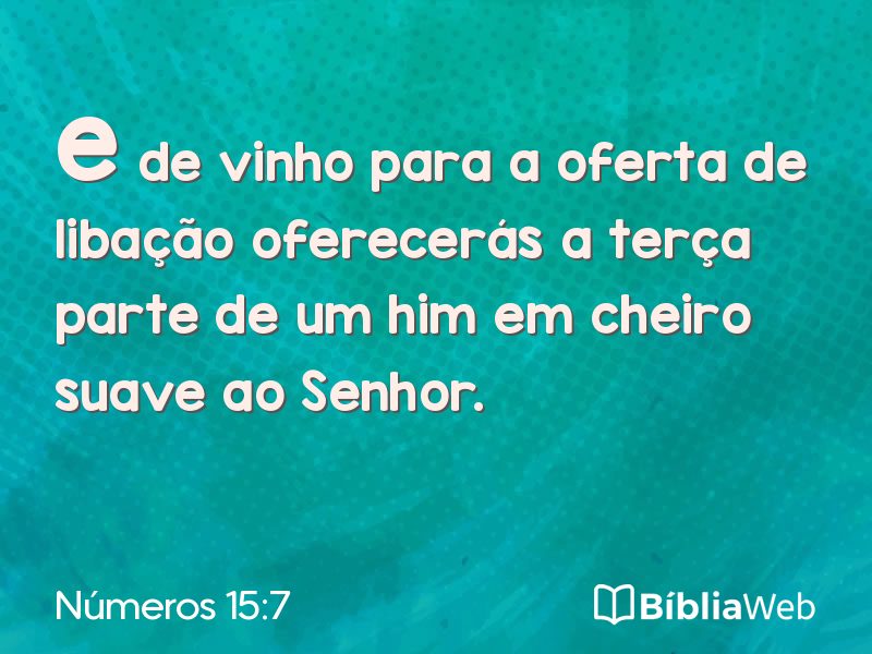 Números 15:7 em imagem para compartilhar