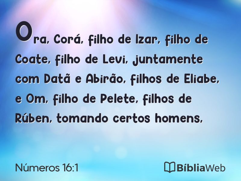 Números 16:1 em imagem para compartilhar
