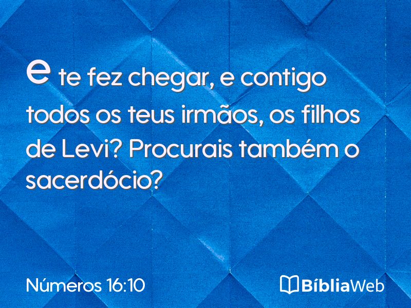 Números 16:10 em imagem para compartilhar
