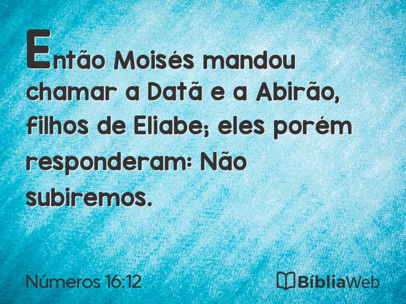 Números 16:12 em imagem para compartilhar