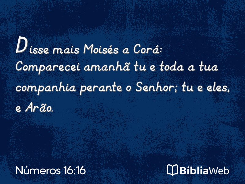 Números 16:16 em imagem para compartilhar