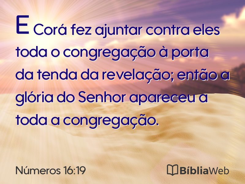 Números 16:19 em imagem para compartilhar
