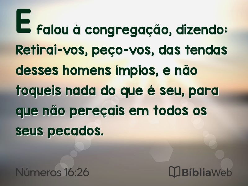 Números 16:26 em imagem para compartilhar
