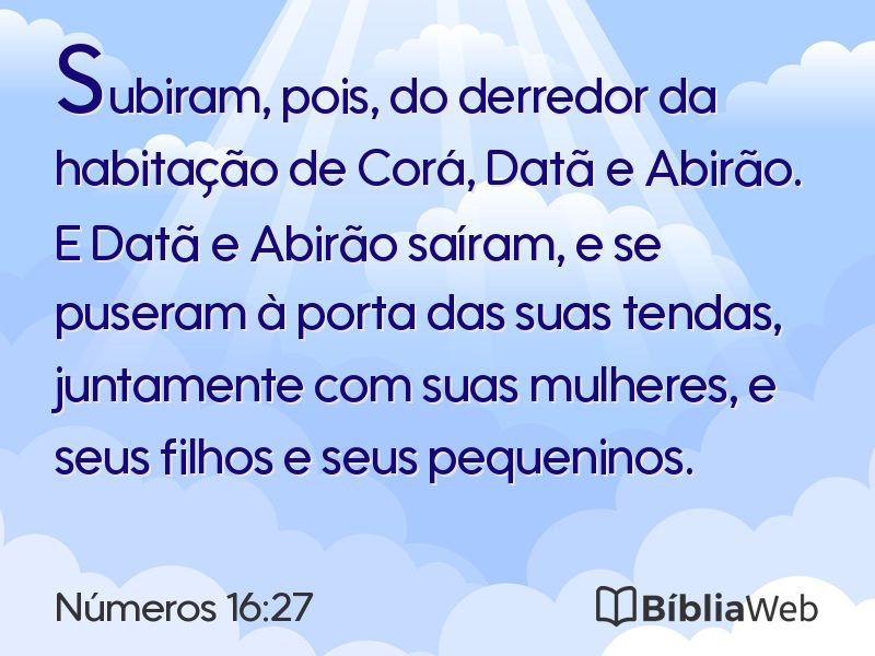 Números 16:27 em imagem para compartilhar