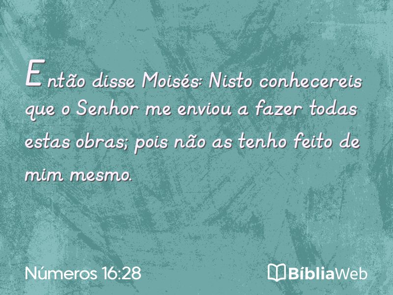 Números 16:28 em imagem para compartilhar