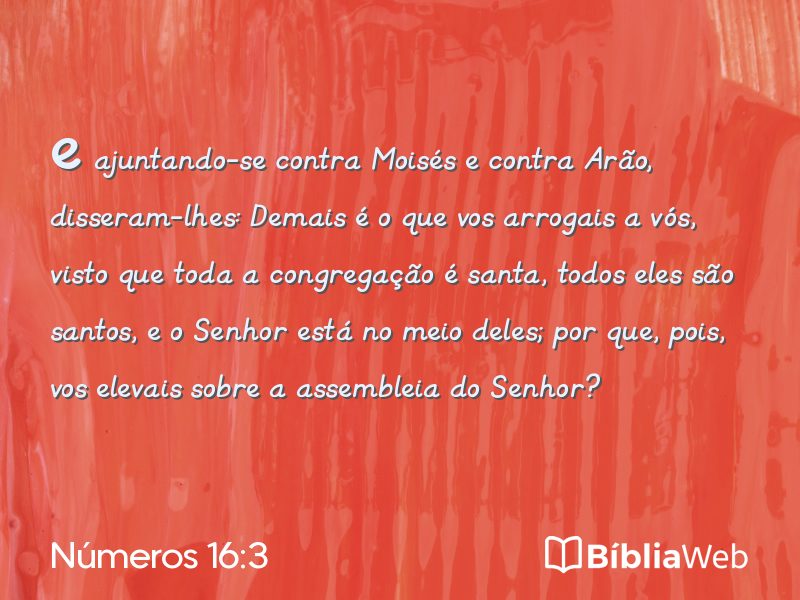 Números 16:3 em imagem para compartilhar