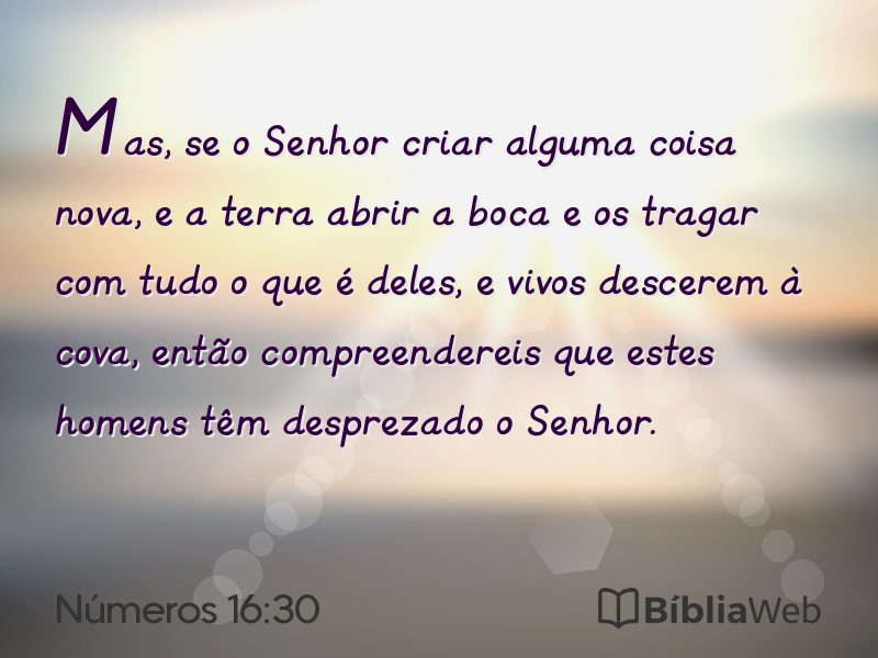 Números 16:30 em imagem para compartilhar