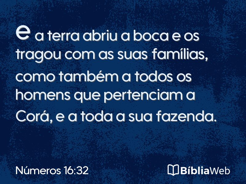 Números 16:32 em imagem para compartilhar