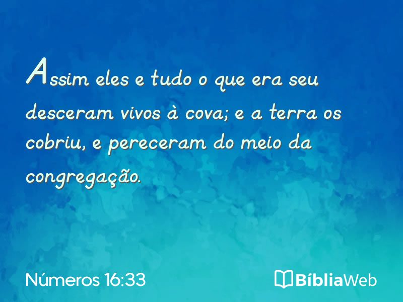 Números 16:33 em imagem para compartilhar