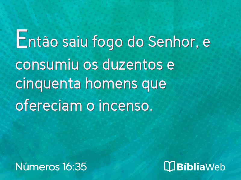 Números 16:35 em imagem para compartilhar