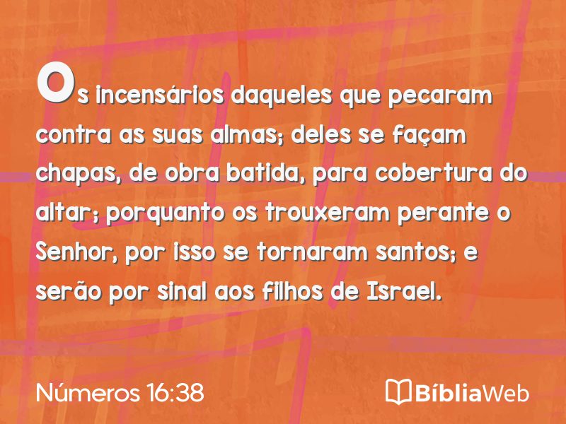 Números 16:38 em imagem para compartilhar