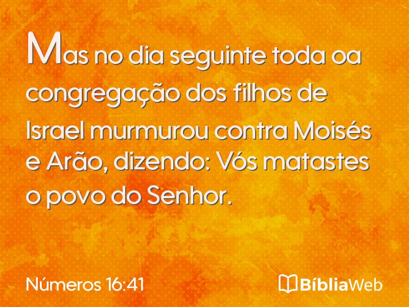 Números 16:41 em imagem para compartilhar