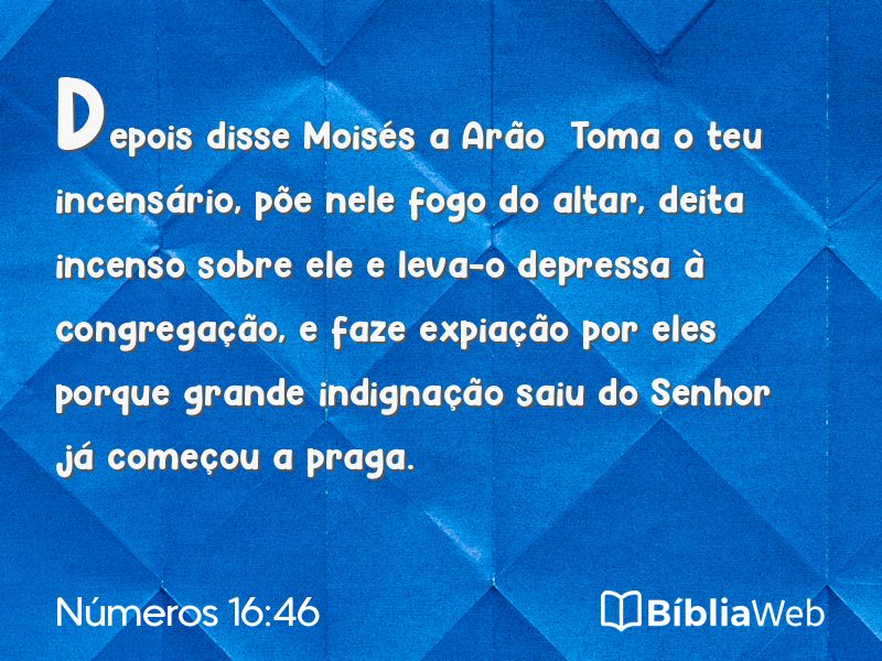 Números 16:46 em imagem para compartilhar