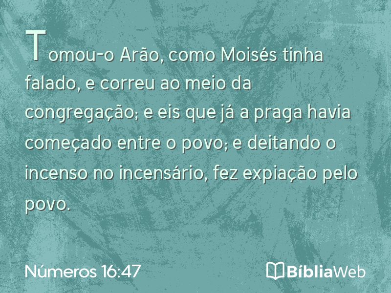 Números 16:47 em imagem para compartilhar