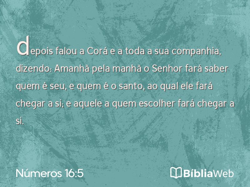 Números 16:5 em imagem para compartilhar