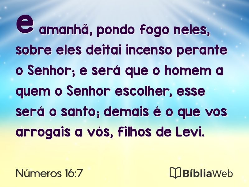 Números 16:7 em imagem para compartilhar
