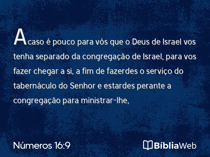 Números 16:9 em imagem para compartilhar