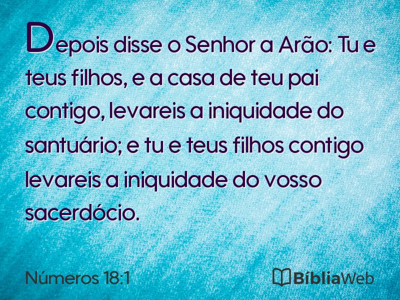 Números 18:1 em imagem para compartilhar