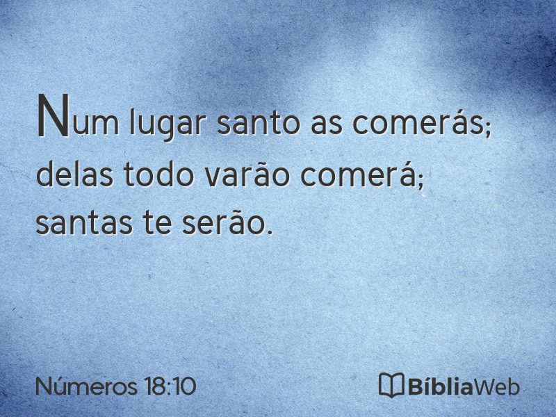 Números 18:10 em imagem para compartilhar