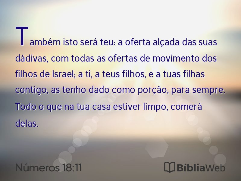 Números 18:11 em imagem para compartilhar