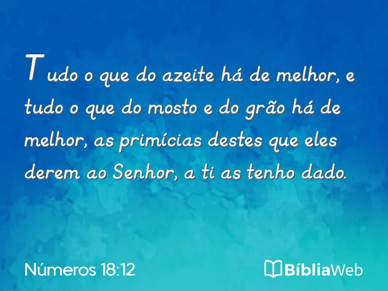 Números 18:12 em imagem para compartilhar