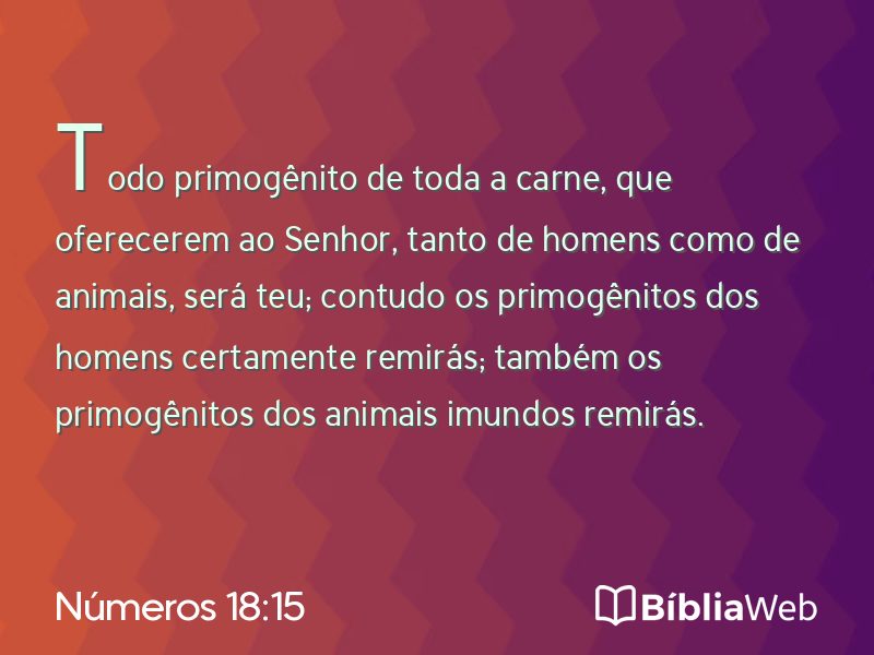 Números 18:15 em imagem para compartilhar
