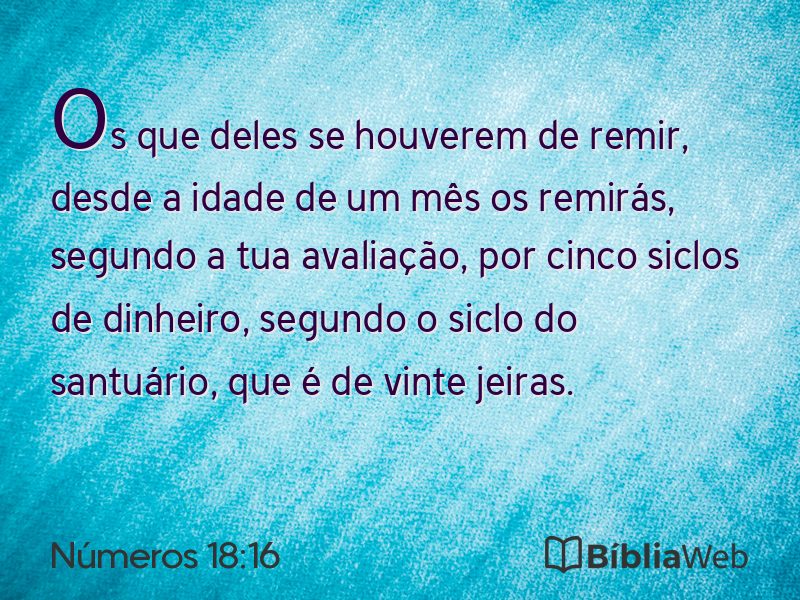 Números 18:16 em imagem para compartilhar