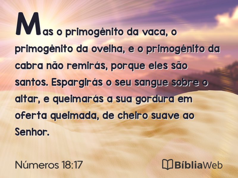 Números 18:17 em imagem para compartilhar