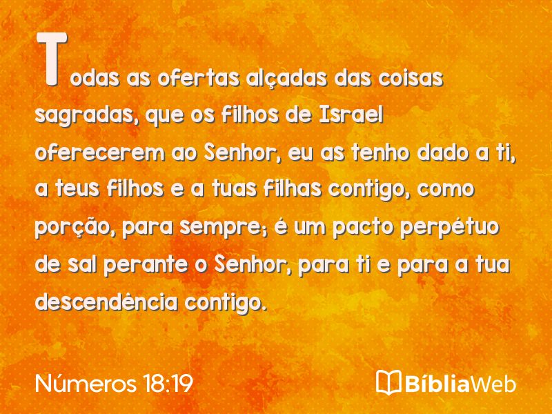 Números 18:19 em imagem para compartilhar
