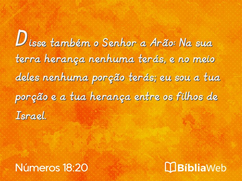 Números 18:20 em imagem para compartilhar