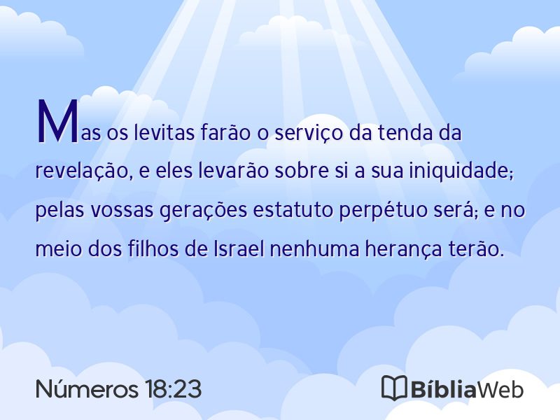 Números 18:23 em imagem para compartilhar