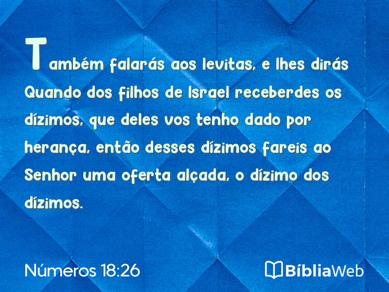 Números 18:26 em imagem para compartilhar