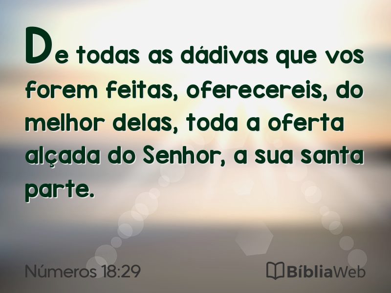 Números 18:29 em imagem para compartilhar