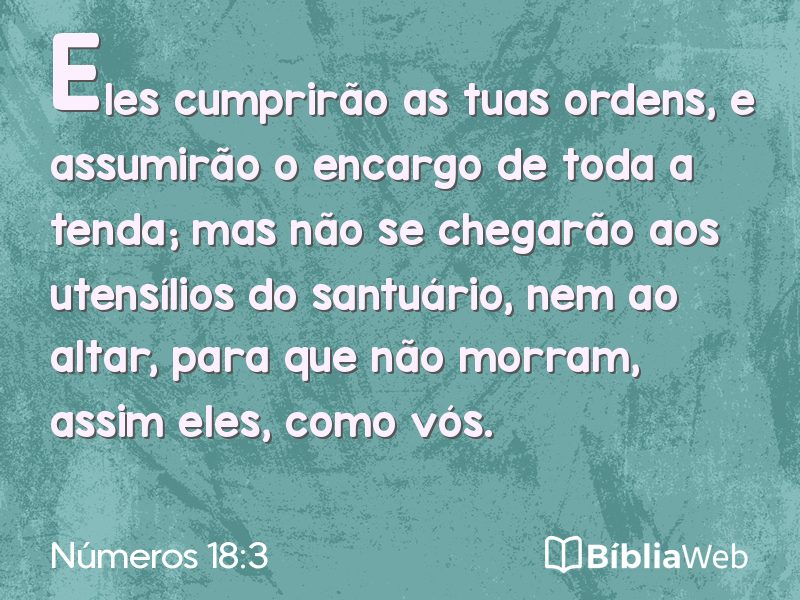 Números 18:3 em imagem para compartilhar