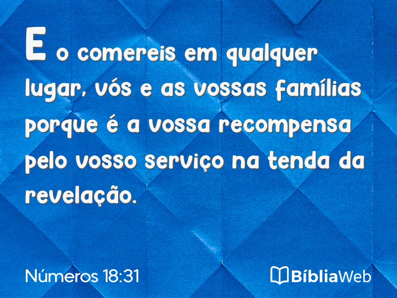 Números 18:31 em imagem para compartilhar