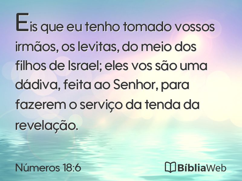 Números 18:6 em imagem para compartilhar