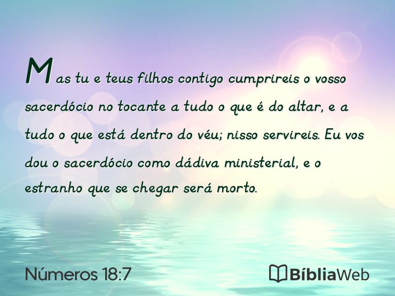 Números 18:7 em imagem para compartilhar