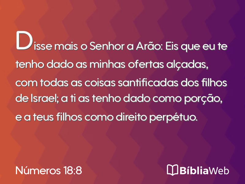 Números 18:8 em imagem para compartilhar