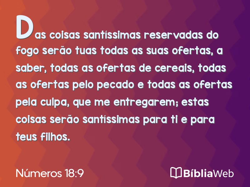 Números 18:9 em imagem para compartilhar