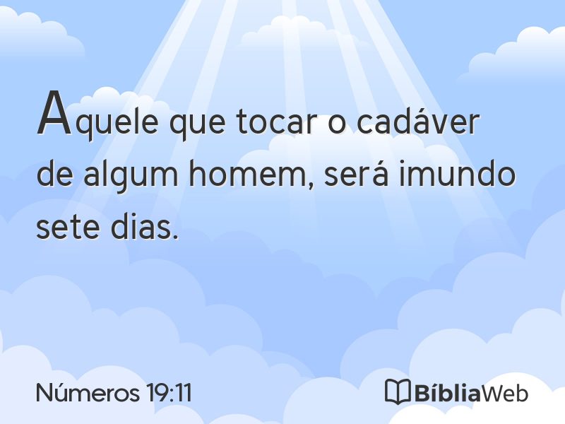 Números 19:11 em imagem para compartilhar